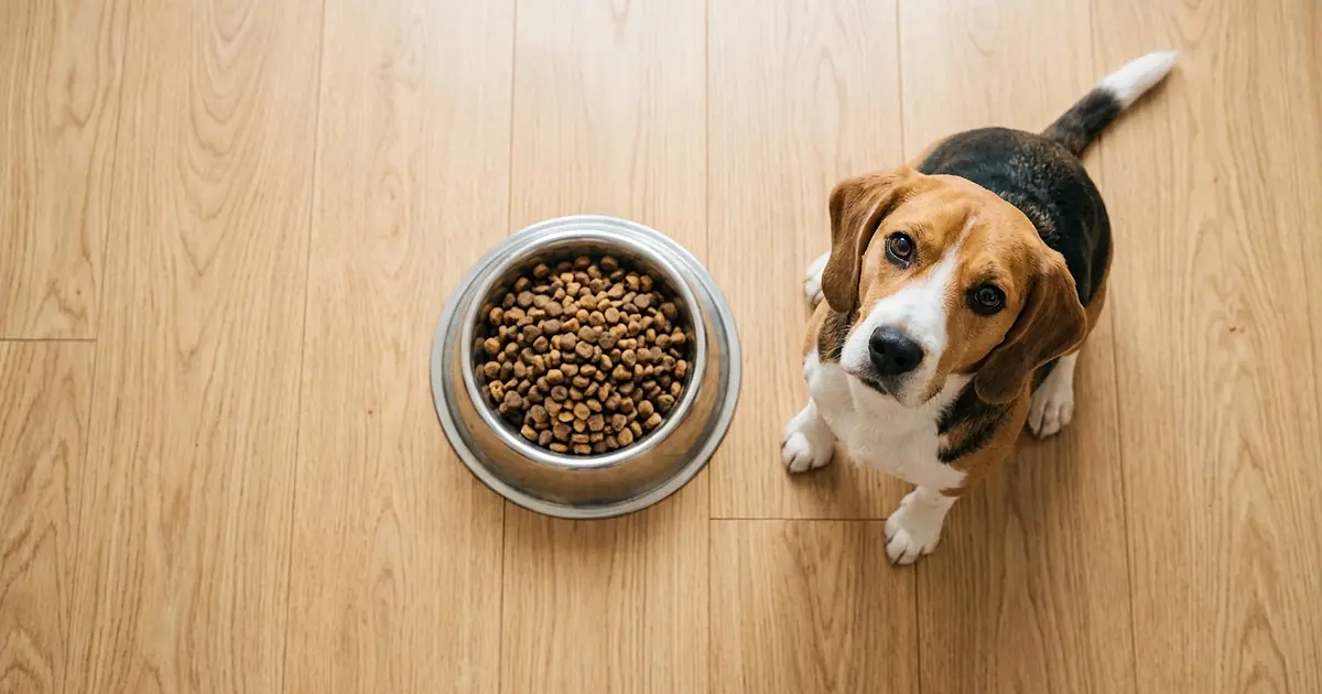 Trois gamelles pour chien alignées : inox, céramique bleue et gamelle anti-glouton